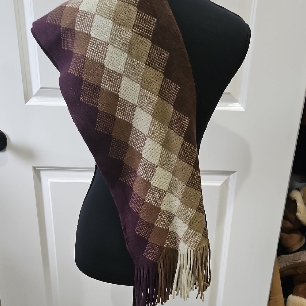 Pierre Cardin Purple and Brown Scarf